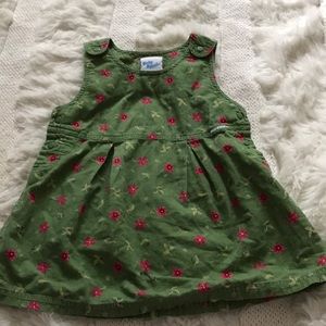 OshKosh B'gosh Green Dress with Red Floral Pattern